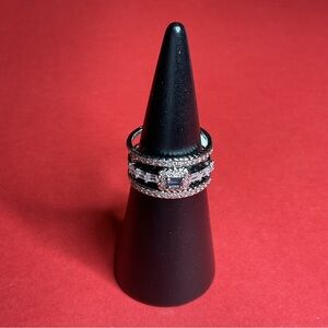 Bomb Party RBP6392 “Live Your Dreams” LC Sapphire on Rhodium Size 9 Ring NWT